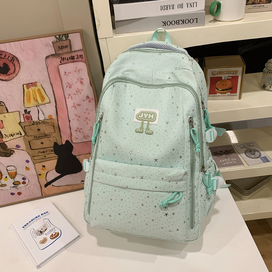 Star-Print Fashion School Backpack Bowlift