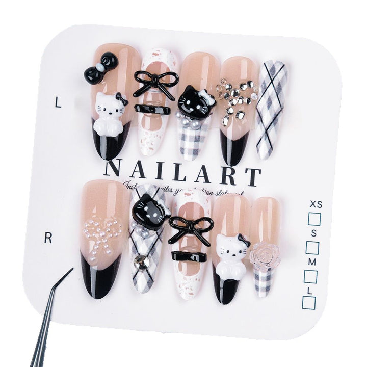Artistic Character-Embellished Press-On Nails Bowlift