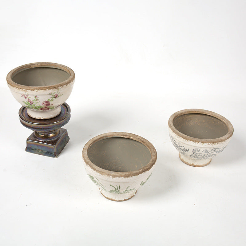 Floral Ceramic Planter Bowlift