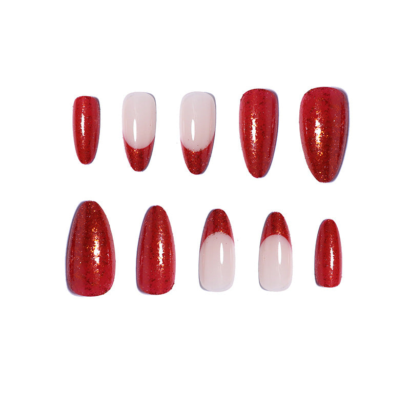 Glittery Stiletto Press-On Nail Tips Bowlift