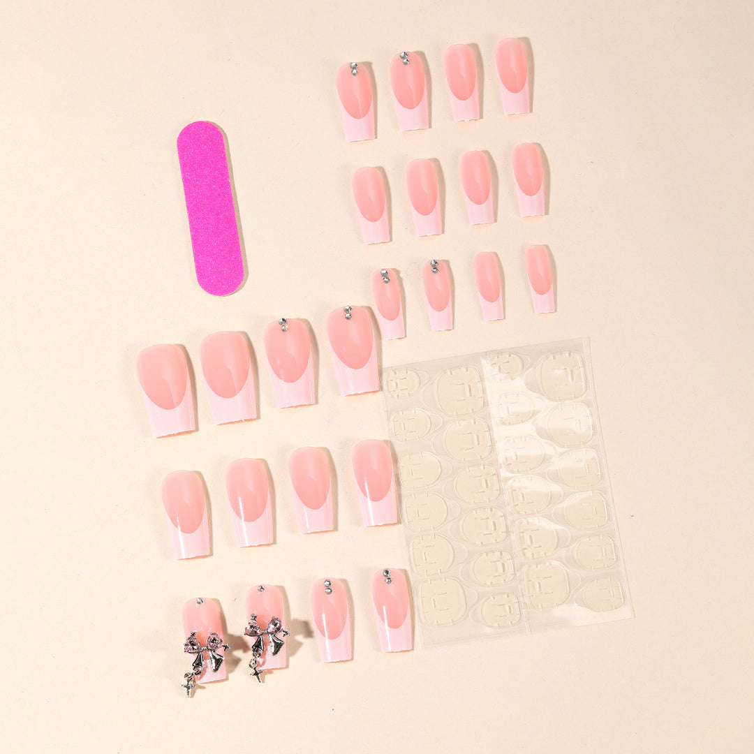 Elegantly Designed French Tip Acrylic Nail Art Bowlift