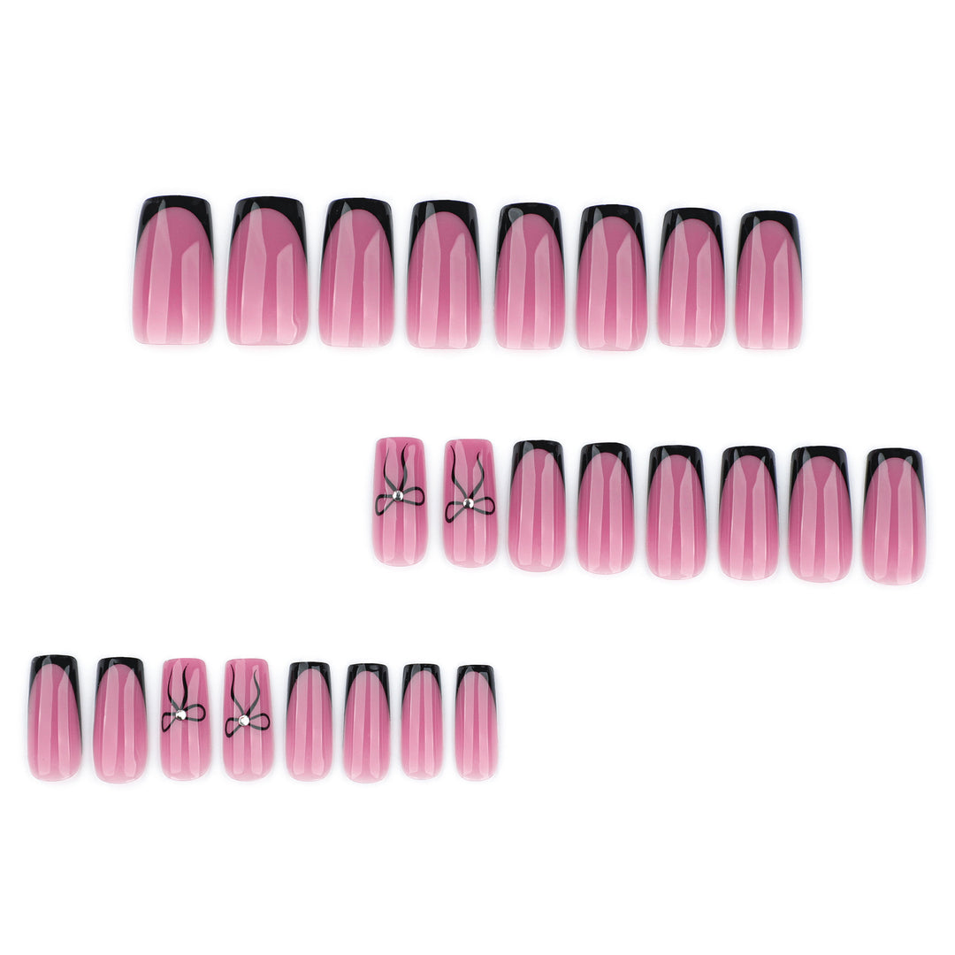 Elegant Nail Extensions with Unique Flower Design Bowlift
