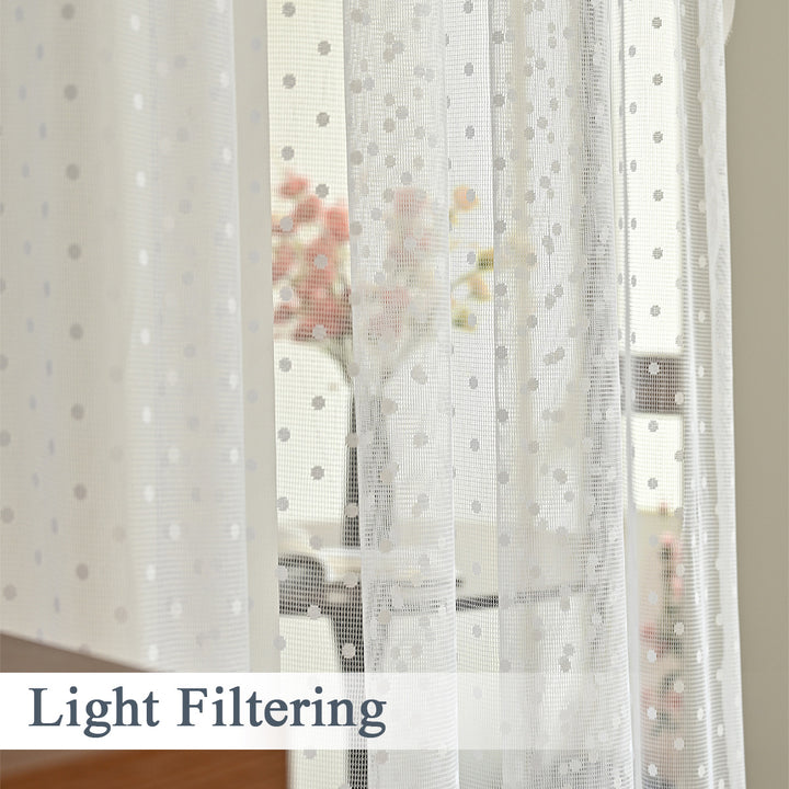 Polka Dot Sheer Window Drapes