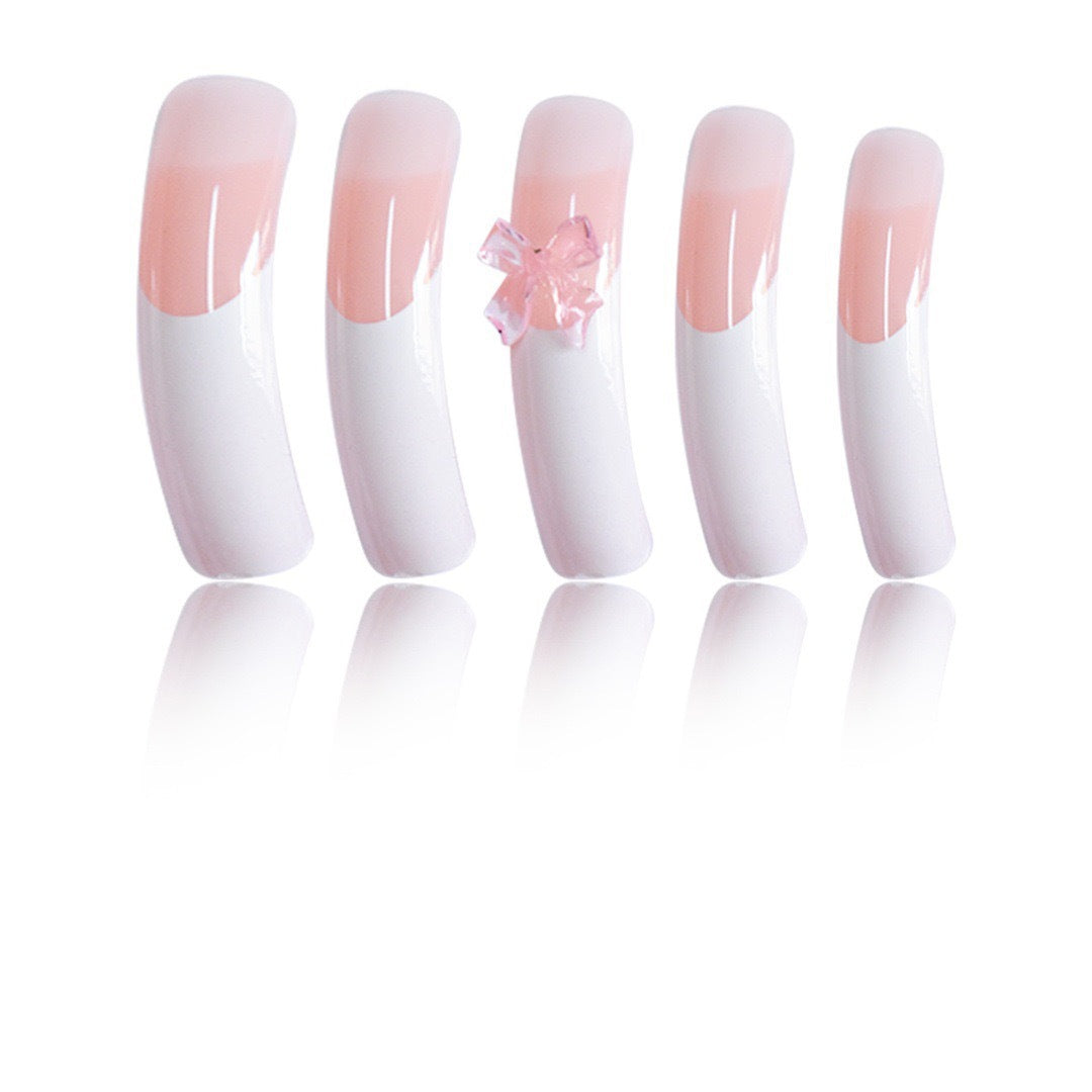 Elegant Nail Art Enhancements with Decorative Bow Accents Bowlift