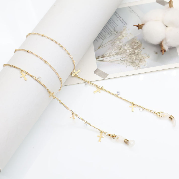 Cross-Embellished Eyewear Chain Bowlift