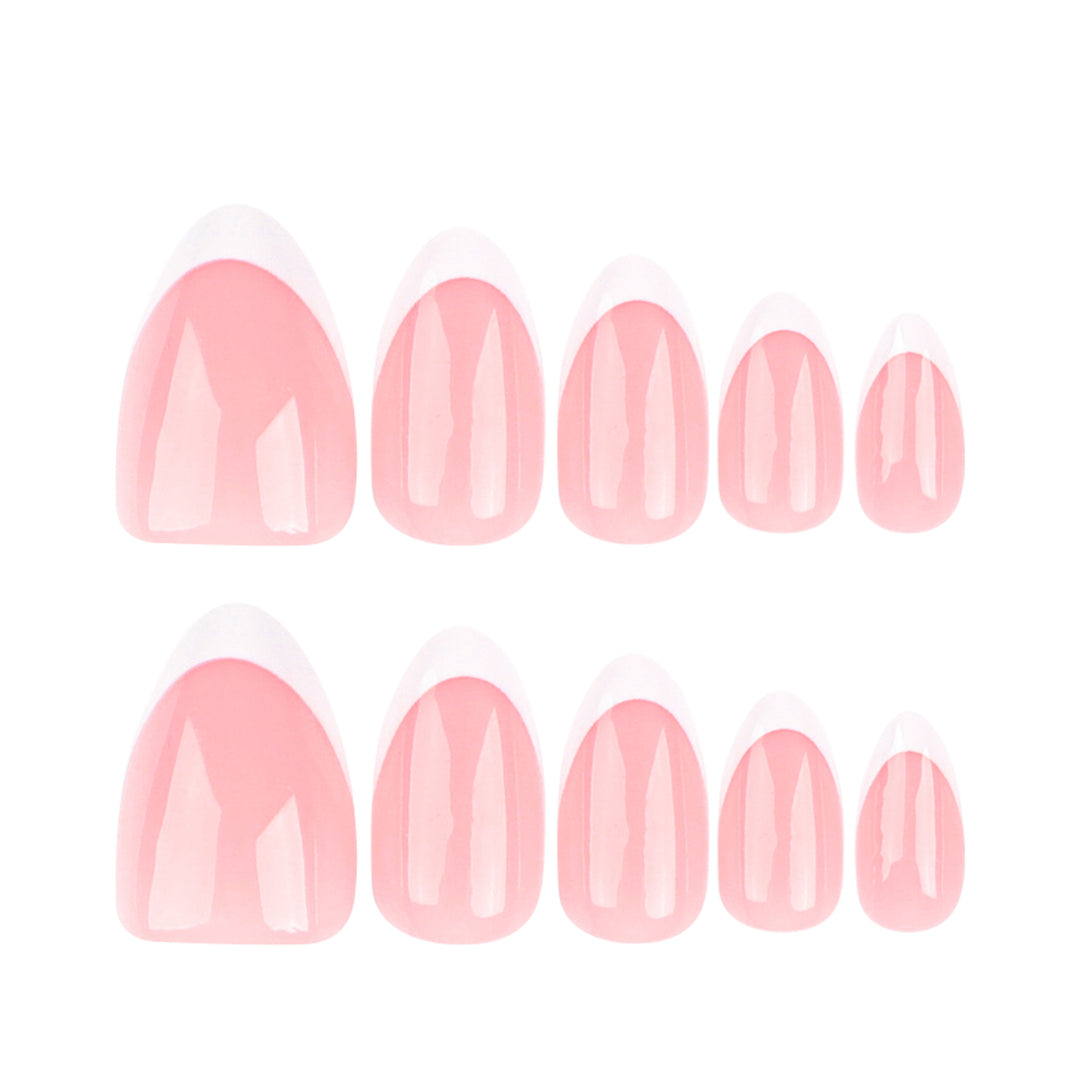 Classic French Tip Press-On Nail Extensions Bowlift
