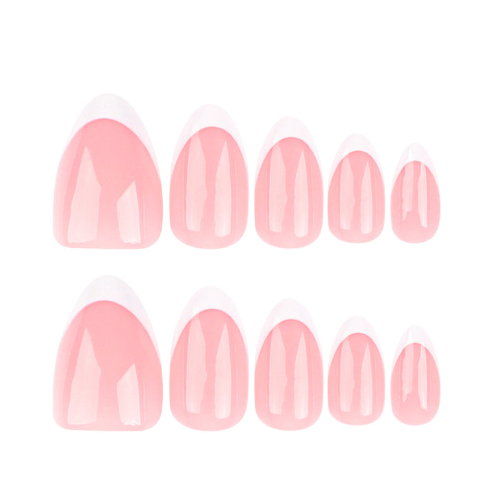Classic French Tip Press-On Nail Extensions Bowlift