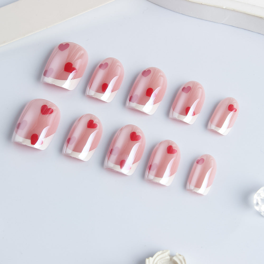 Heart-Embellished Gel Nail Art Set Bowlift