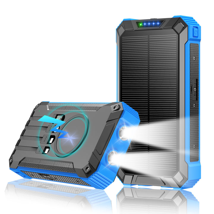 Solar and fast charging power bank with LED flashlight Bowlift