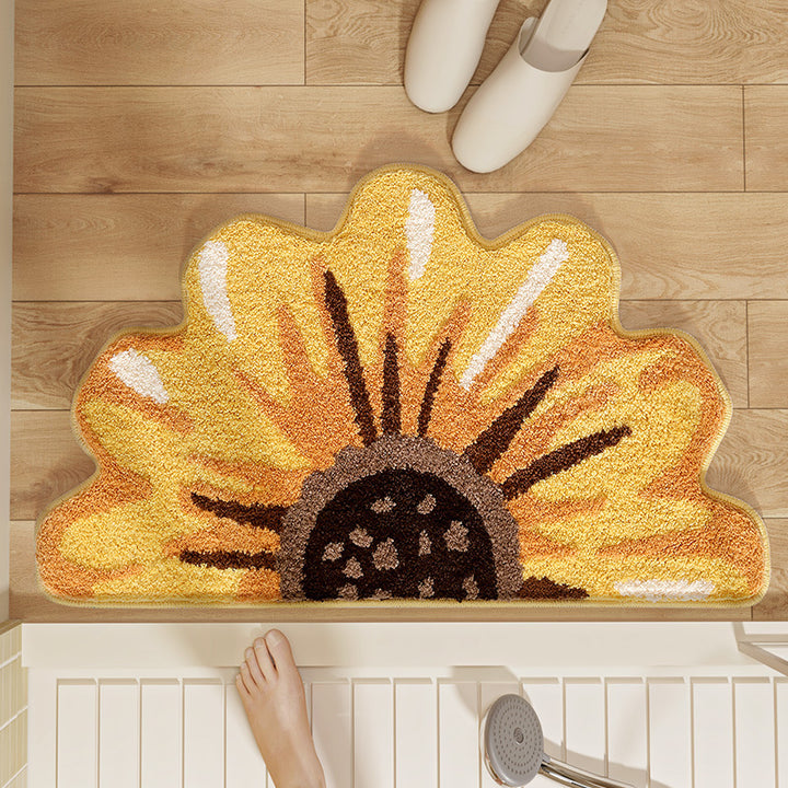 Floral Design Bath Mat Bowlift