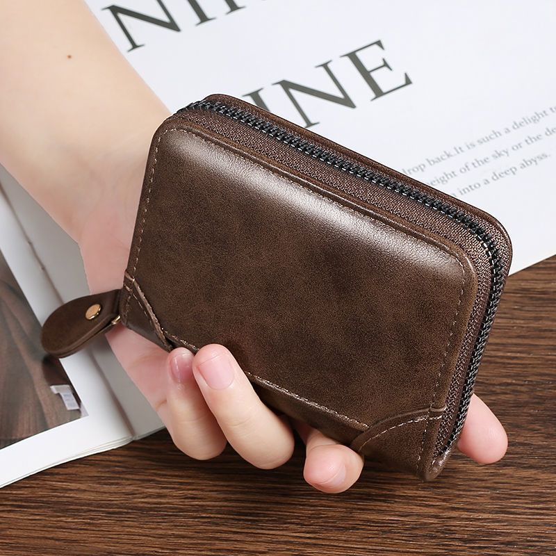 Premium Leather Zippered Wallet Bowlift