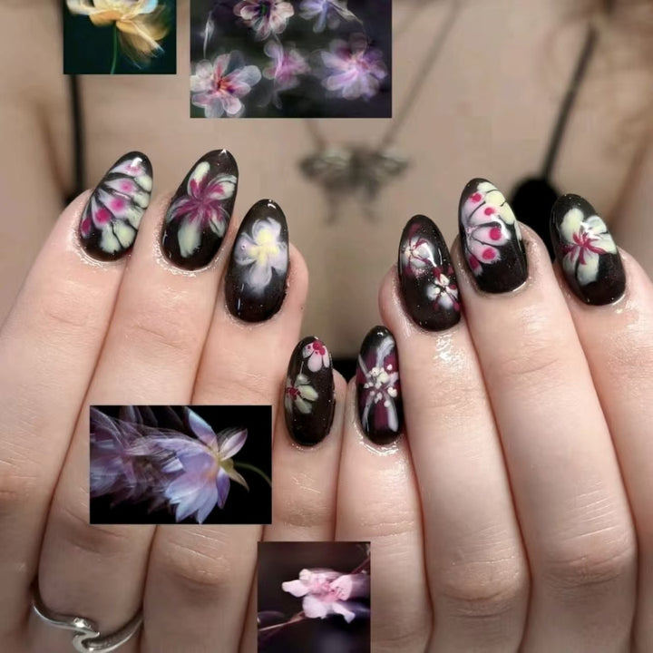 Stylish Artistic Press-On Nail Set Bowlift