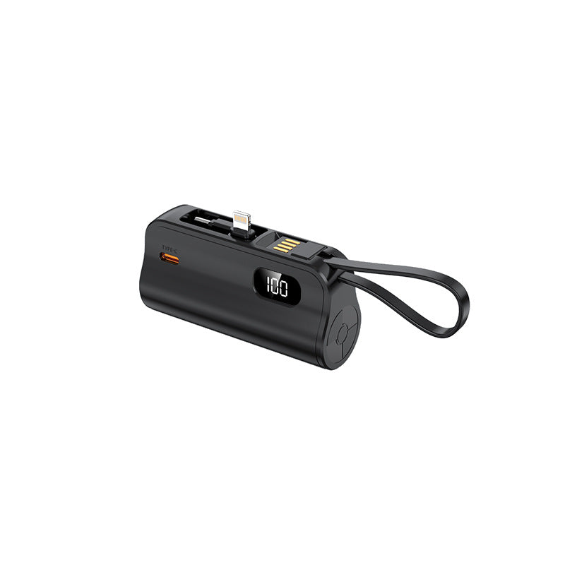 Portable power bank with integrated cables and LED display Bowlift