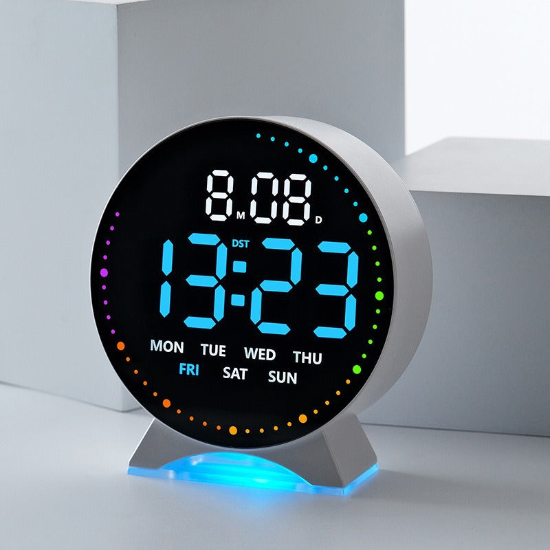 Digital Alarm Clock with Color LED Display Bowlift