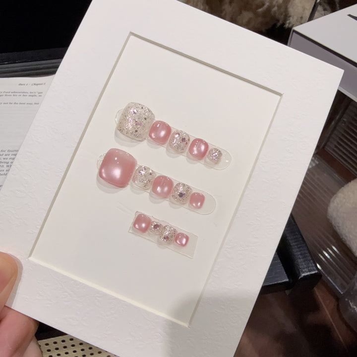 Decorative Rhinestone Press-On Toe Nails Bowlift