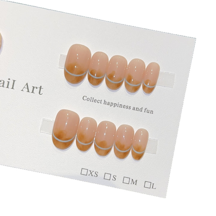 Artificial nails with modern French manicure design Bowlift