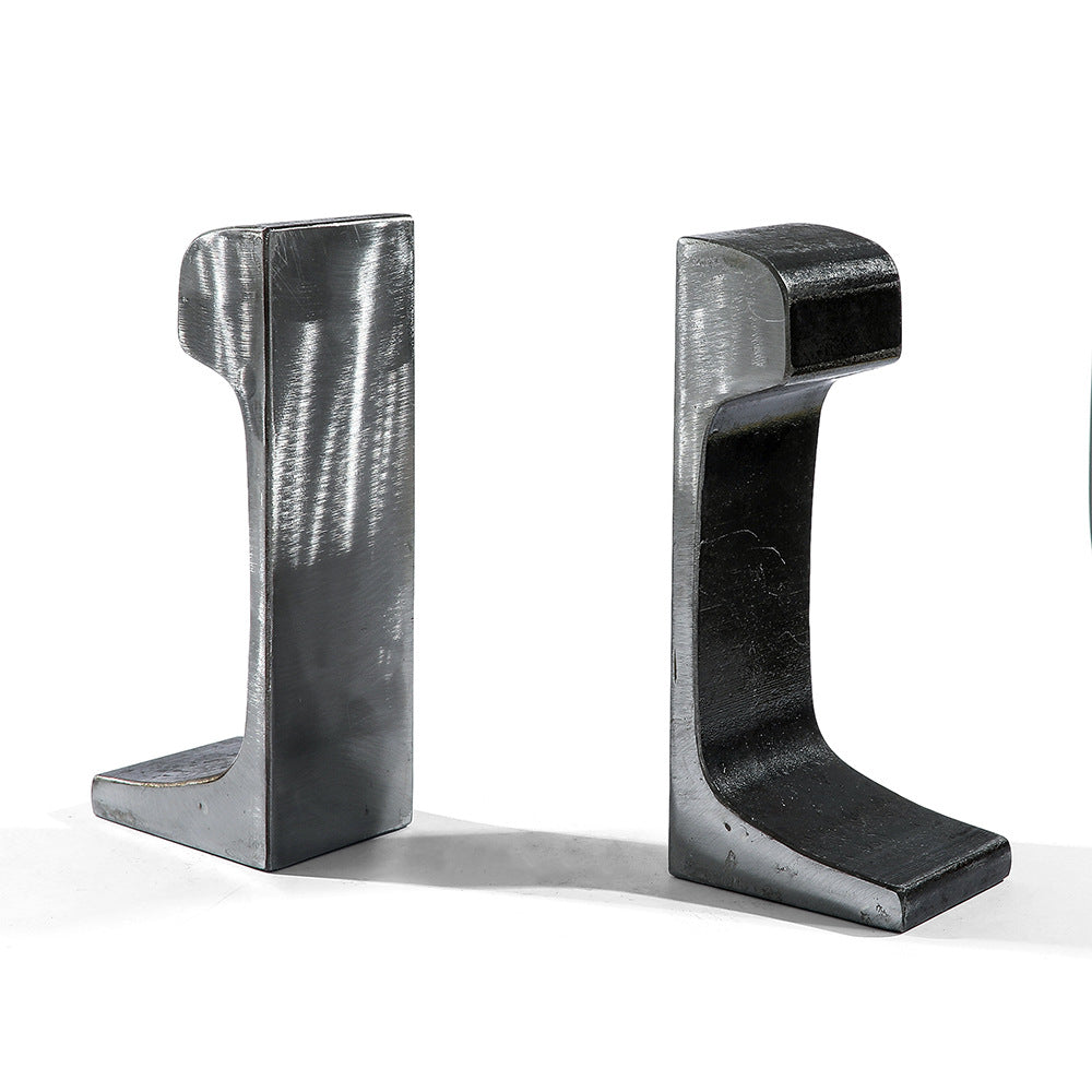 Industrial-Style Metal Bookends