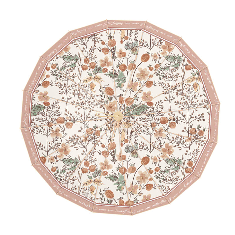 Women's elegant folding umbrella with floral design Bowlift