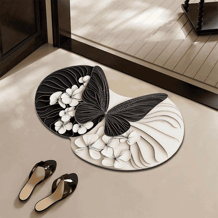 Decorative 3D Rose and Butterfly Mat