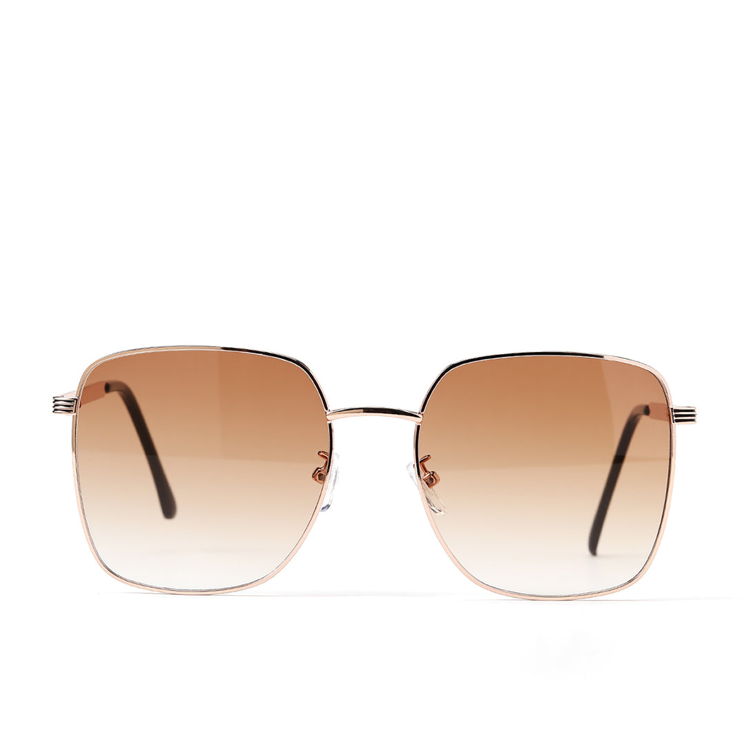 Women's square sunglasses with elegant metal frame and mirrored lenses Bowlift