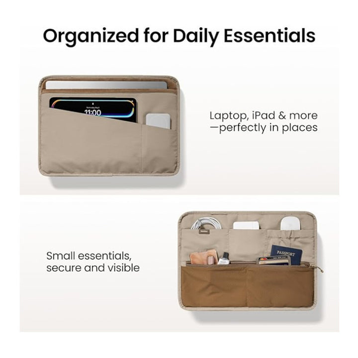 Padded Laptop Bag with Elegant Wave Profile Bowlift