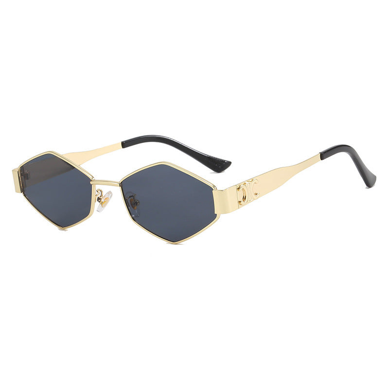 Women's hexagonal designer sunglasses with innovative metal frame Bowlift