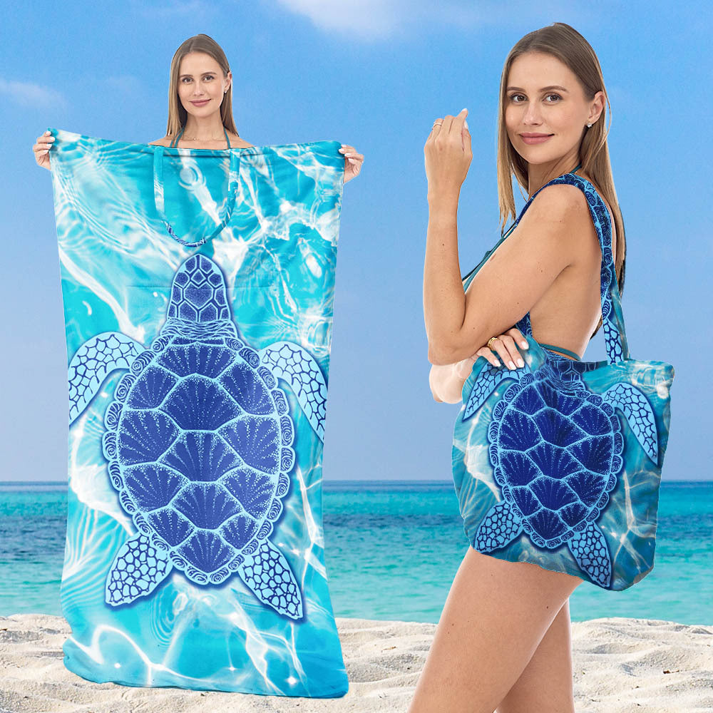 Beach towel with elegant floral patterns Bowlift