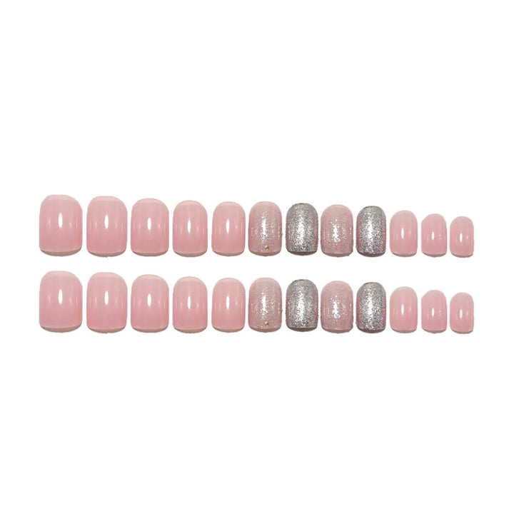 Acrylic nail set with glitter and gradient effects Bowlift
