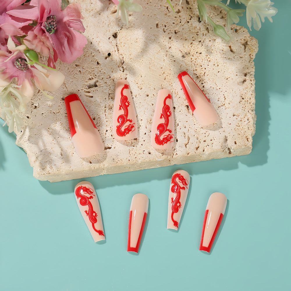 Art nails with dragon motif Bowlift