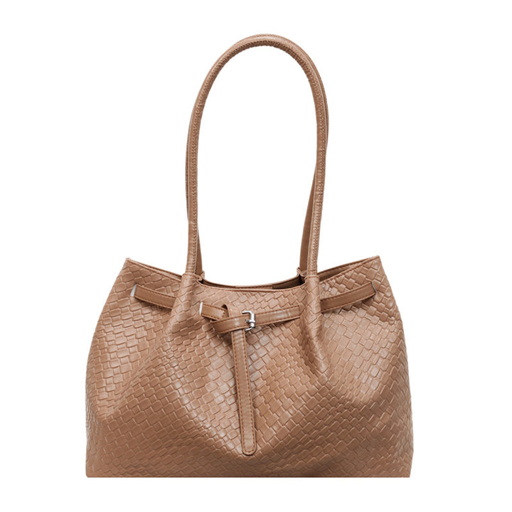 WoTextured Leather Tote Bag Bowlift