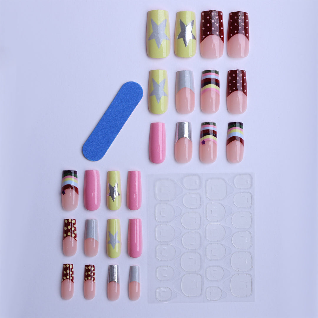 Artificial nails with creative designs and 3D accents Bowlift