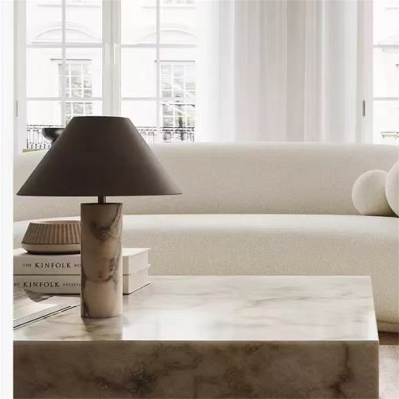 Modern Marble Table Lamp with Geometric Design
