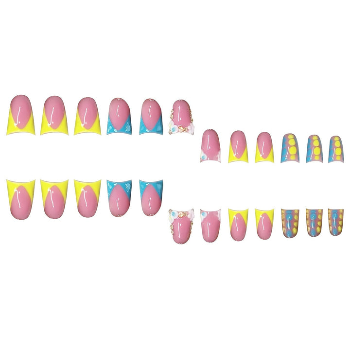 Decorative Press-On Nails with Rhinestone Accents Bowlift