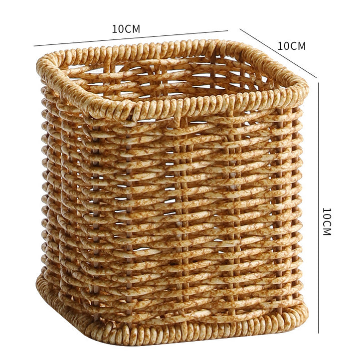 Handwoven Square Wicker Storage Bin Bowlift