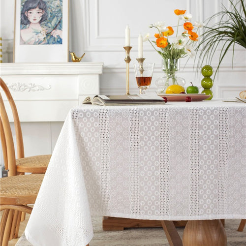 Floral Lace Embroidered Tablecloth