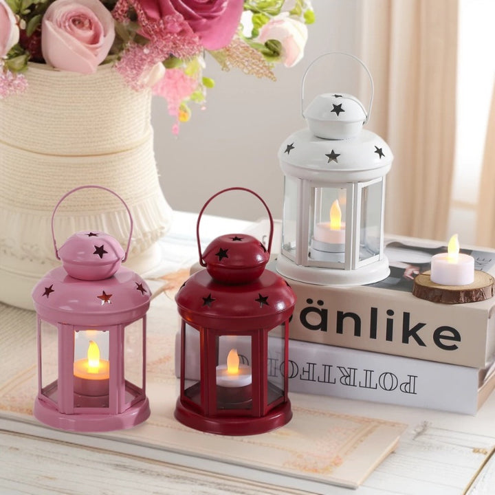 Mini Vintage Metal Star-Cut Tea Light Lantern Bowlift