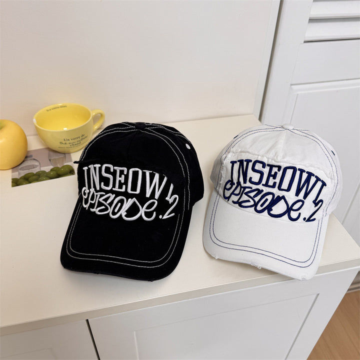 Men's Distressed Casual Graphic Baseball Cap Bowlift