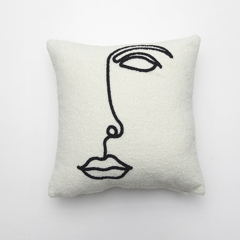 Minimalist Face Design Throw Pillow