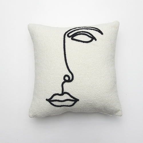Minimalist Face Design Throw Pillow
