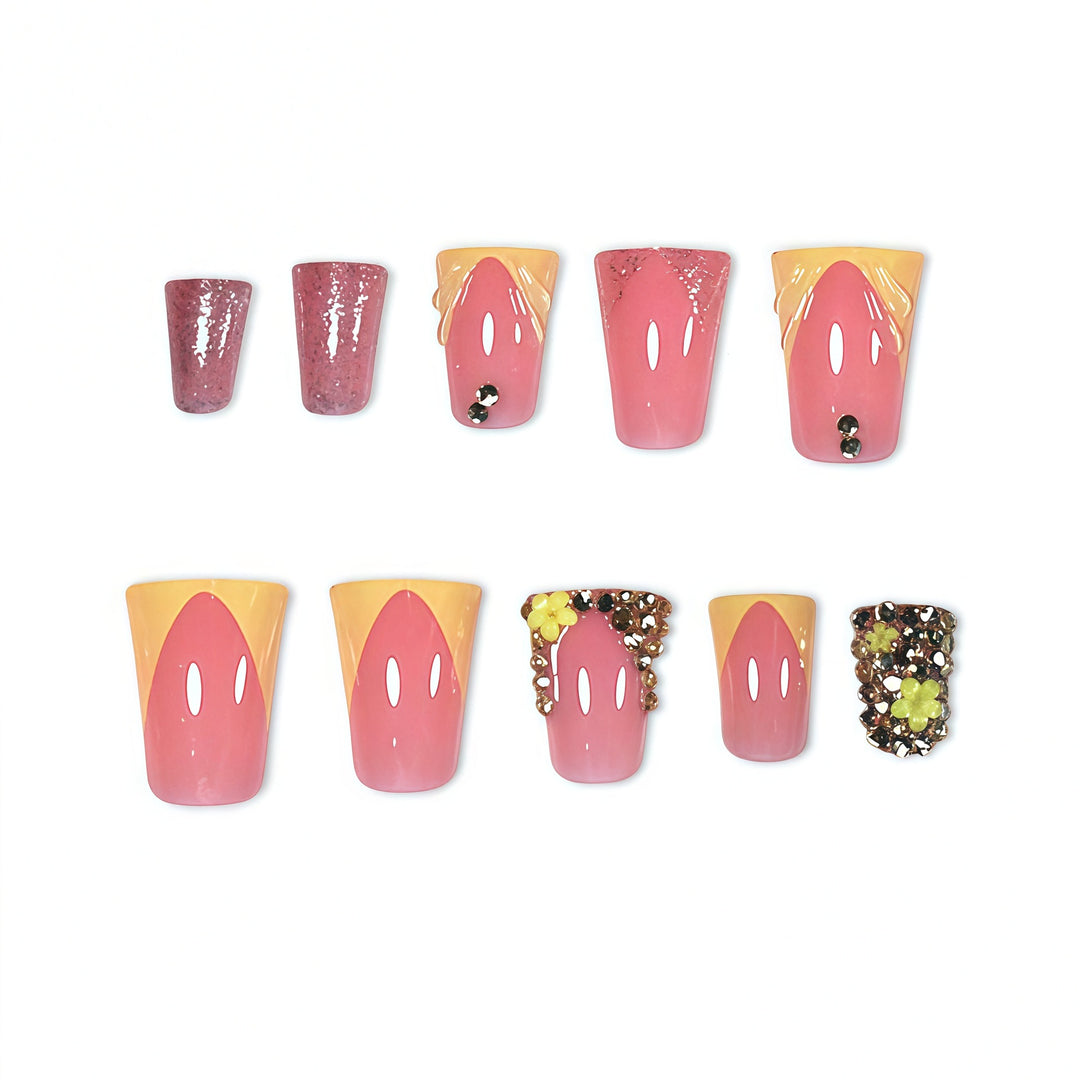 Decorative Floral 3D Nail Art Extensions Bowlift