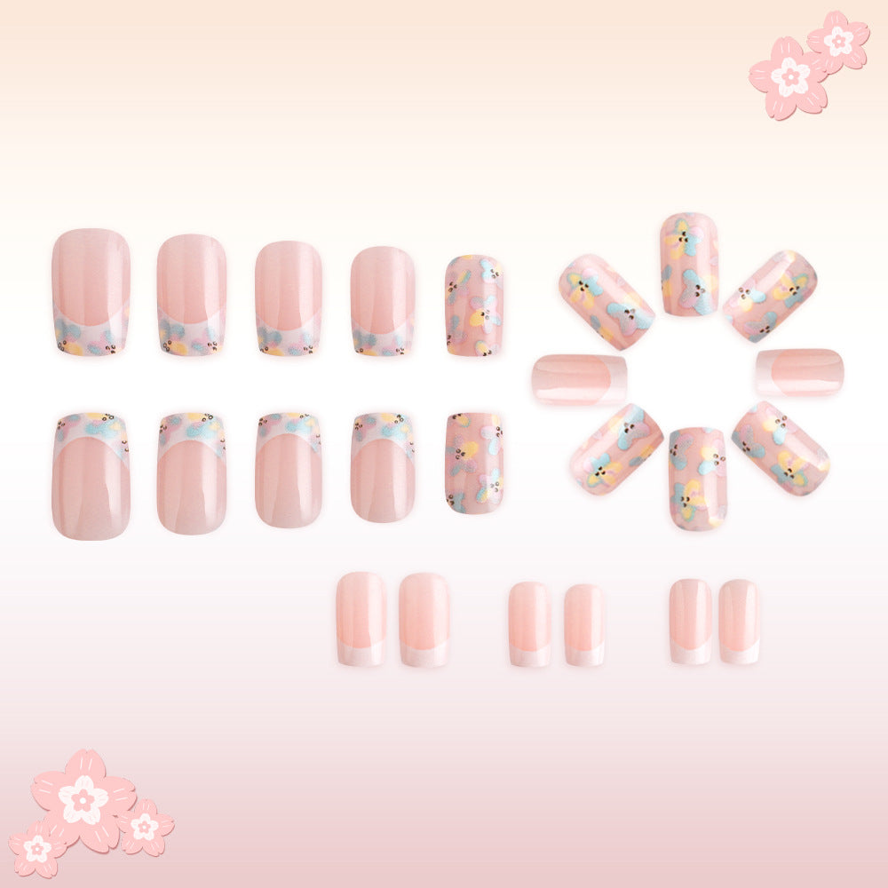Floral Design Press-On Nails Bowlift