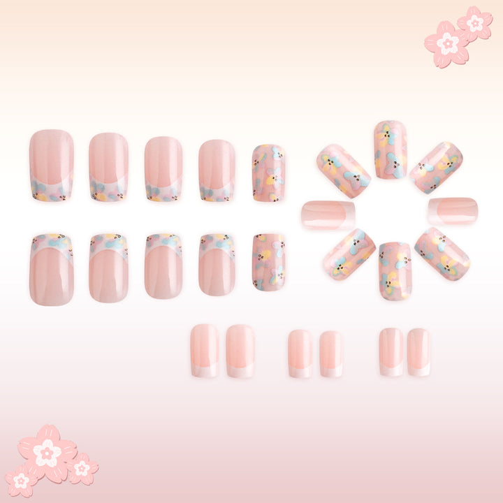 Floral Design Press-On Nails Bowlift