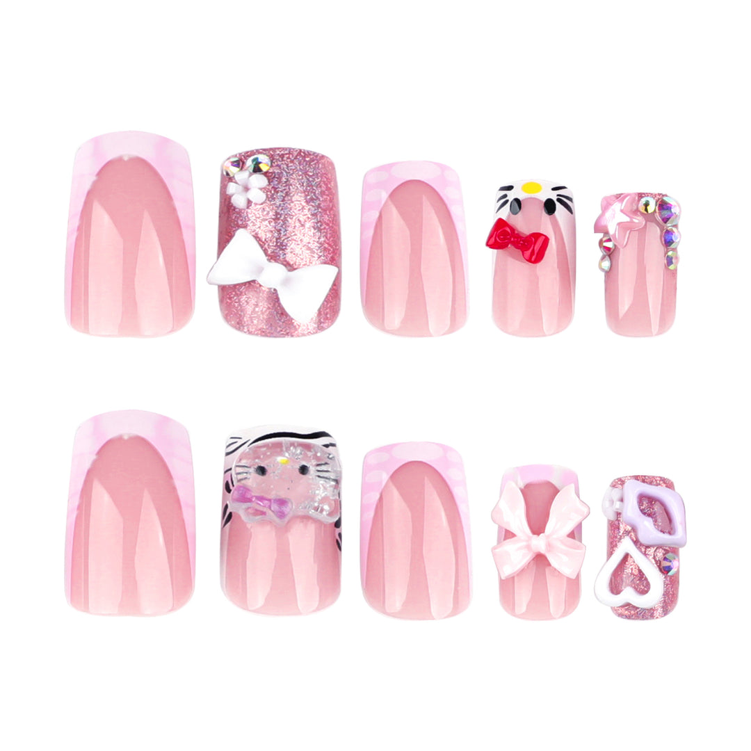 Artful nail art with cute motif accents Bowlift