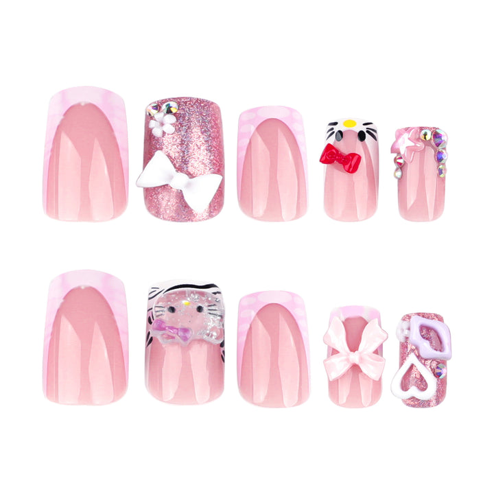 Artful nail art with cute motif accents Bowlift