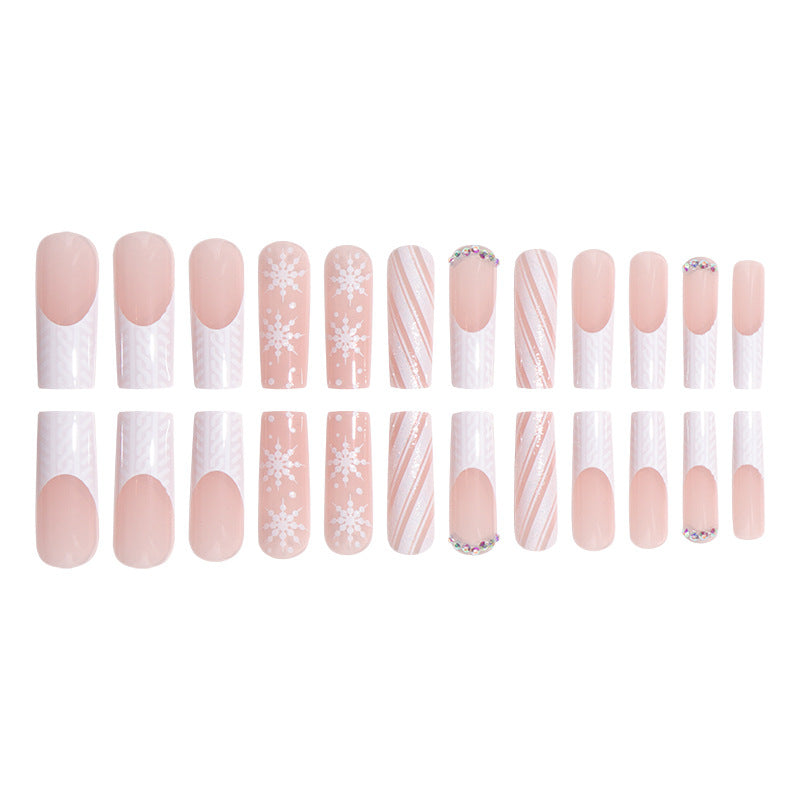 Artistic Snowflake-Inspired Press-On Nails Bowlift