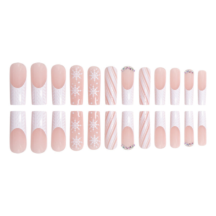 Artistic Snowflake-Inspired Press-On Nails Bowlift