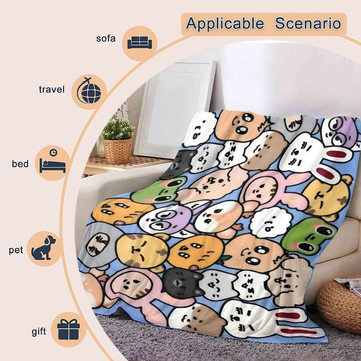 Cartoon Character Print Throw Blanket