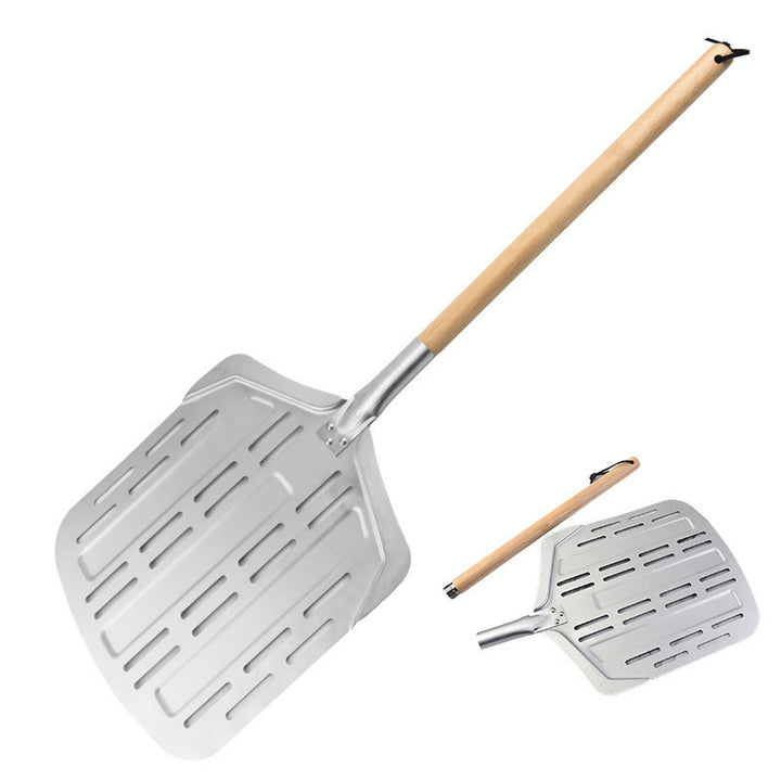 perforated aluminum pizza peel with detachable hardwood handle Bowlift