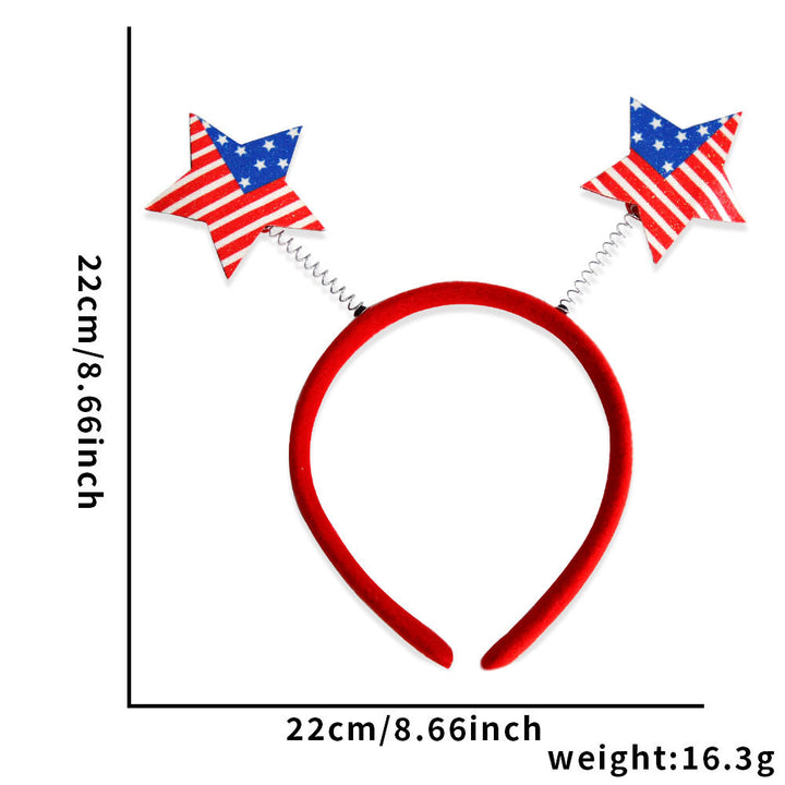Unisex nan patriotic party headband with star pom poms and flag pendants Bowlift