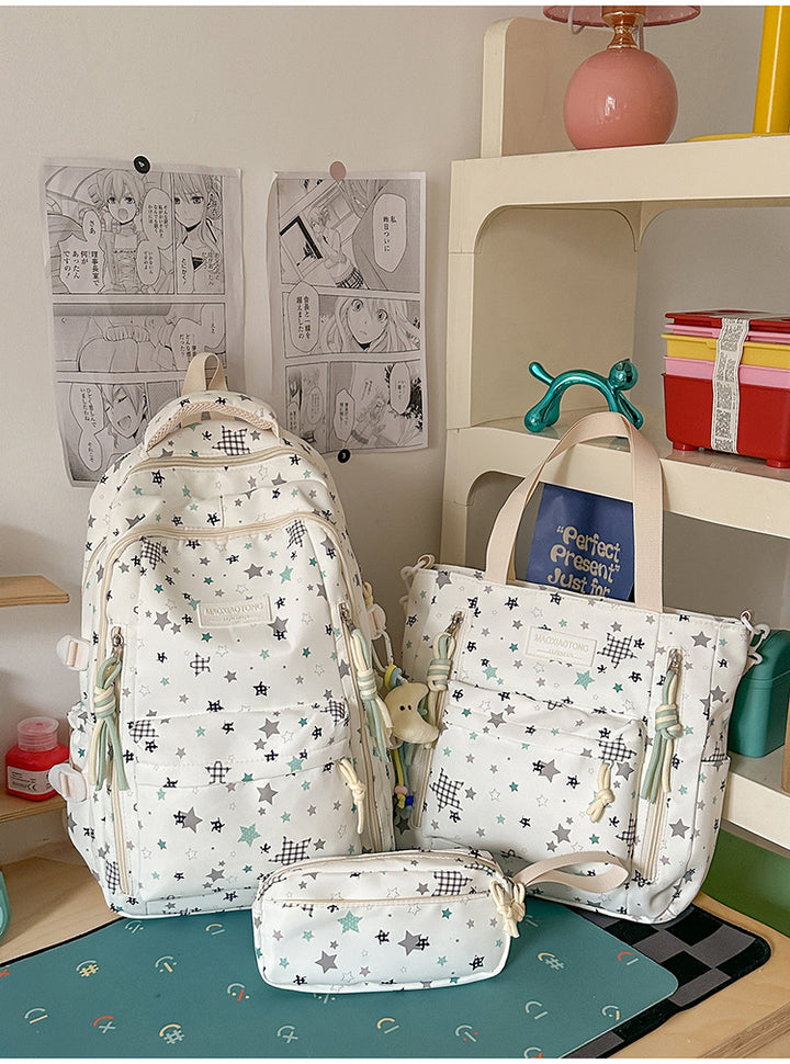 Starry Pattern School Backpack Set Bowlift